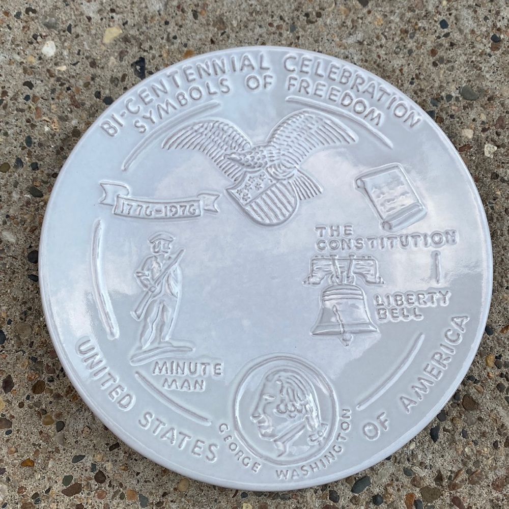 Vintage Frankoma Bi-Centennial Celebration Symbols of Freedom Plate/Wall Hanging